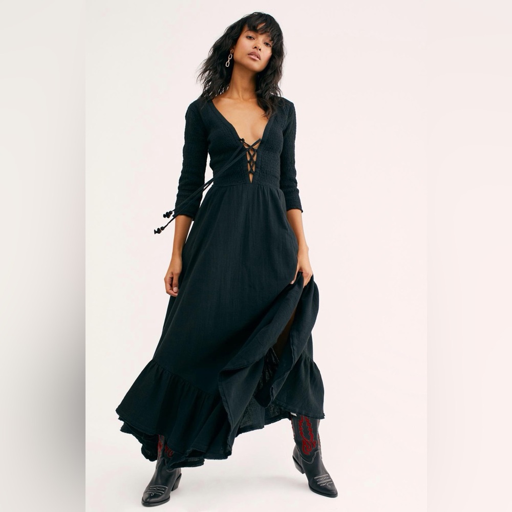 Free People Long Black Dress